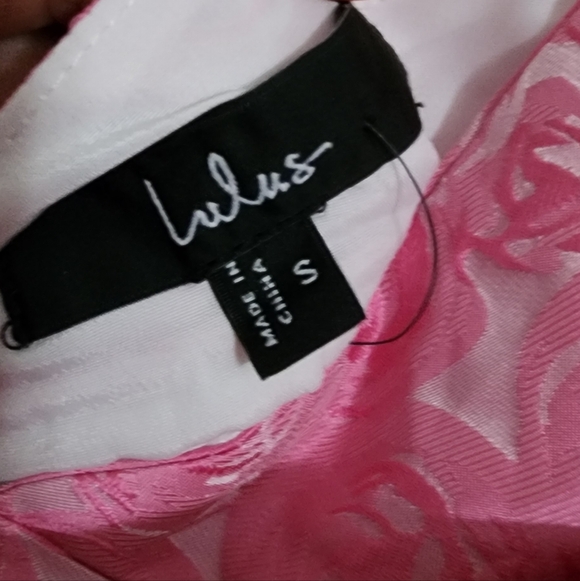 Lulus Rudra Pink Floral Jacquard A-Line Backless Midi Dress S Wedding Party Prom - Picture 12 of 12